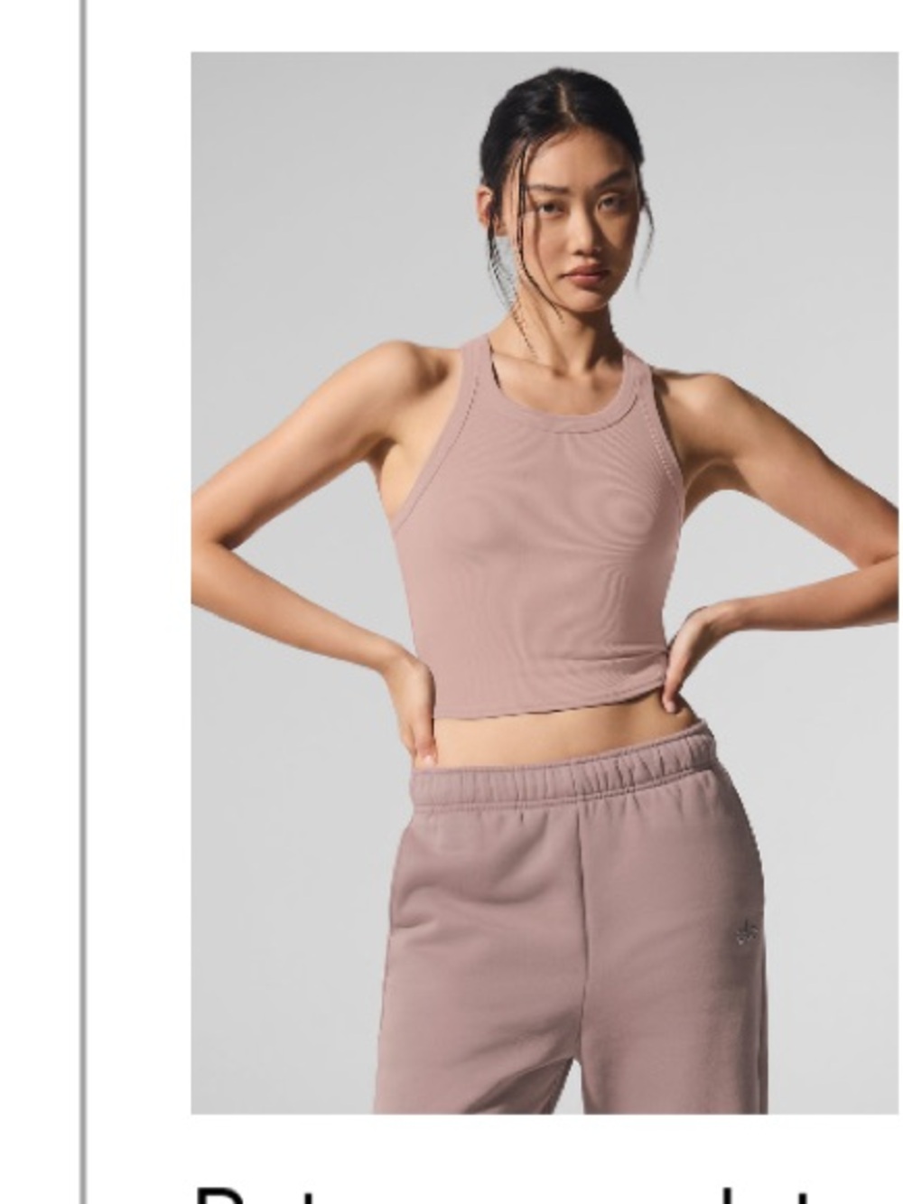 ALO Goddess ribbed go to tank - taupe